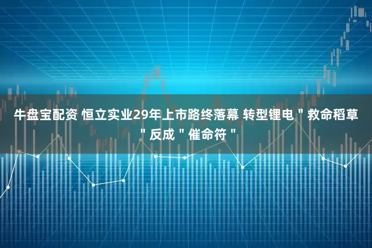 牛盘宝配资 恒立实业29年上市路终落幕 转型锂电＂救命稻草＂反成＂催命符＂